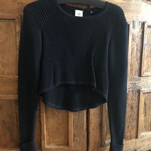 Black CAbi shortcut sweater